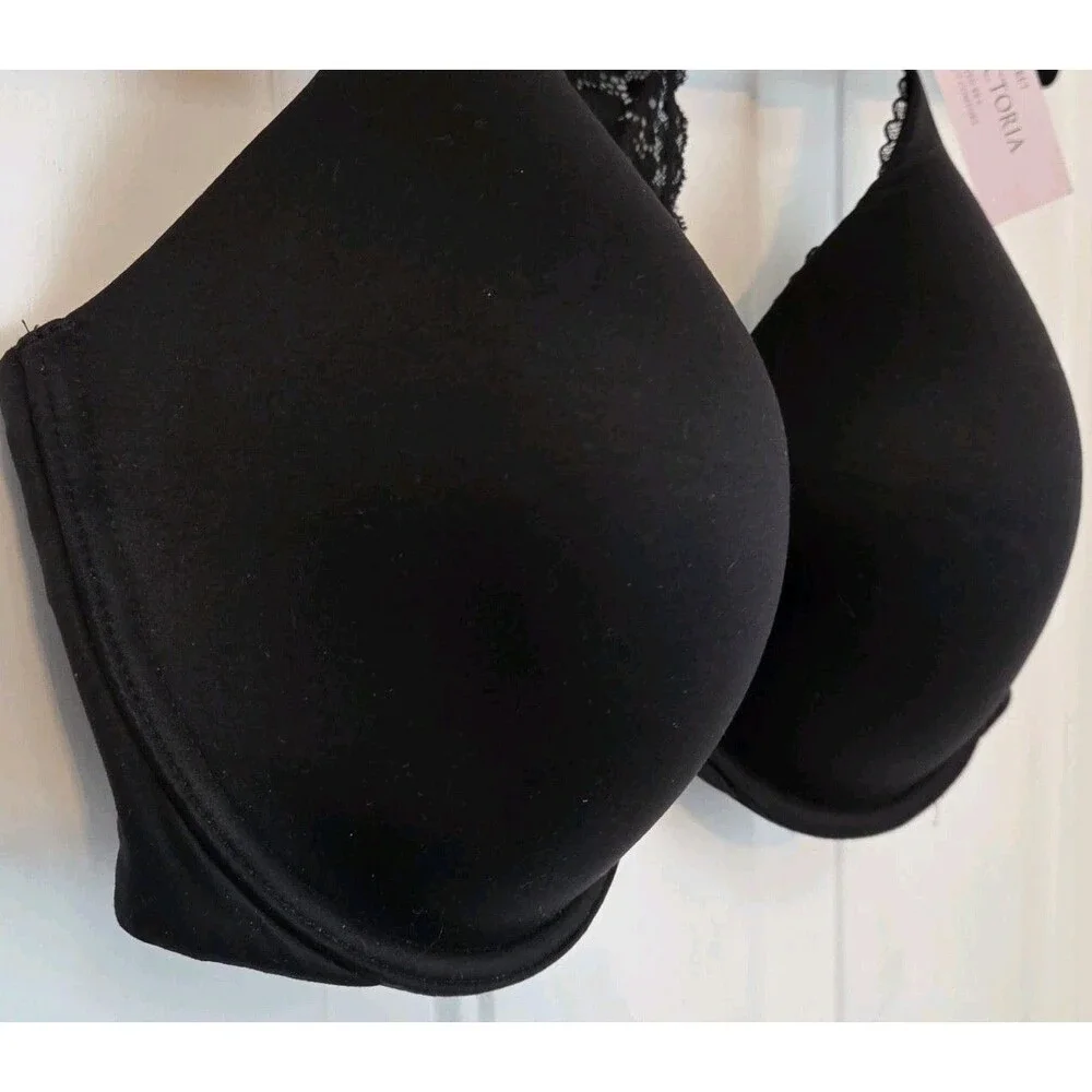 Victoria's Secret Body By Victoria Black Racerback Demi Bra Lace 34DDD - Picture 4 of 11